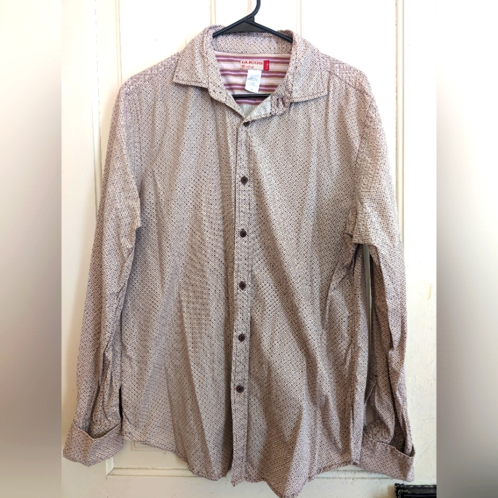 Guess Men's Dress shirt Size L purple/green pattern